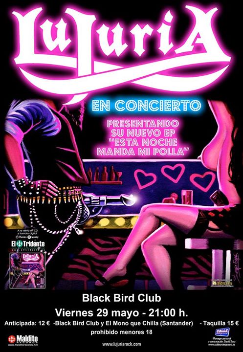 Concierto de Lujuria en el Black Bird de Santander