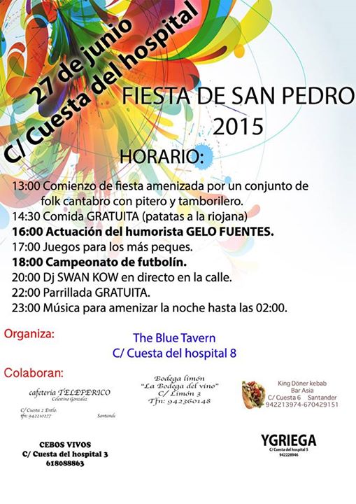 Fiesta de San Pedro en el Blue Tavern en Santander