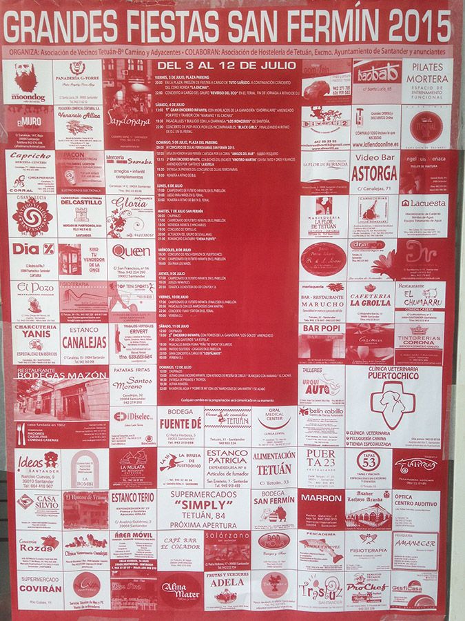 Fiestas de San Fermin 2015 en el barrio de Tetuán de Santander