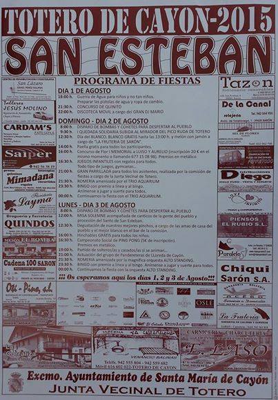 Fiestas de San Esteban 2015 en Totero de Cayón