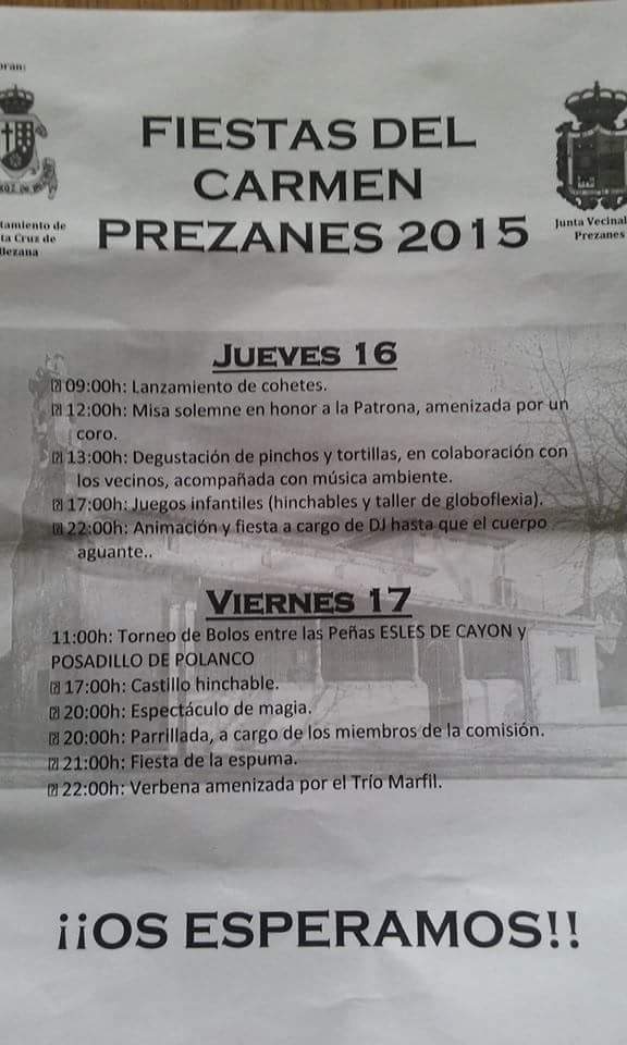 Fiestas del Carmen en Prezanes 2015