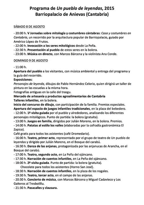 Un pueblo de Leyendas 2015 en Barriopalacio de Anievas