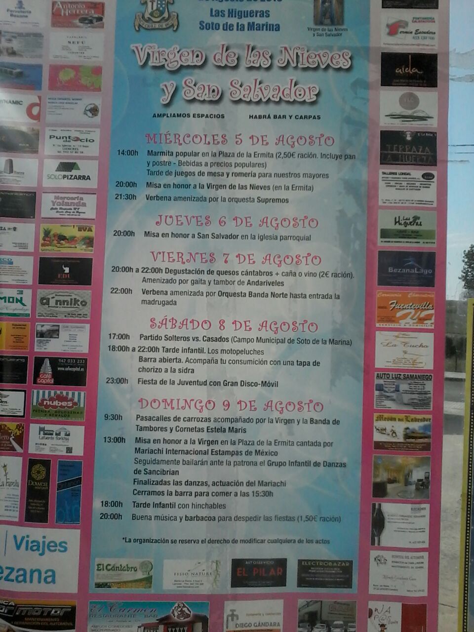 Fiestas Virgen de las Nieves y San Salvador 2015 en Soto de la Marina