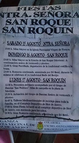 Fiestas de San Roque en Hoz de Anero 2015