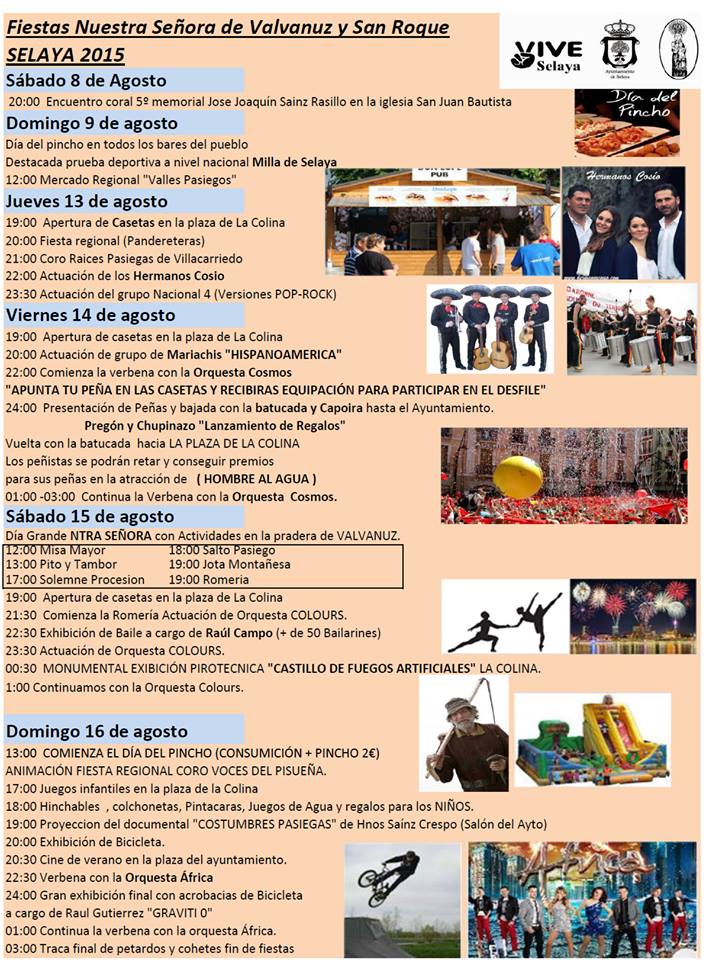 Fiestas de San Roque y Valvanuz en Selaya 2015