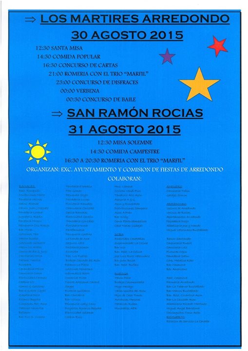 Fiestas de los Martires y San Ramón en Arredondo y Rocias
