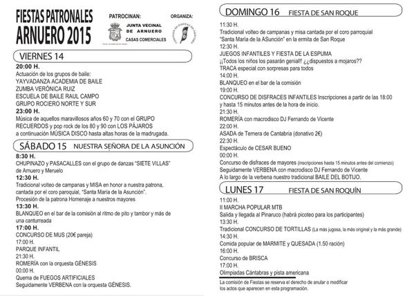 Fiestas Patronales de Arnuero 2015