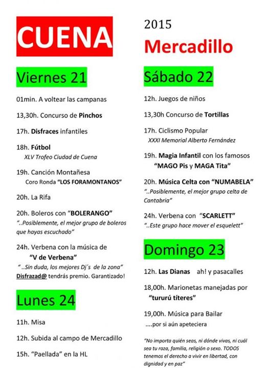 Fiestas y Mercadillo en Cuena