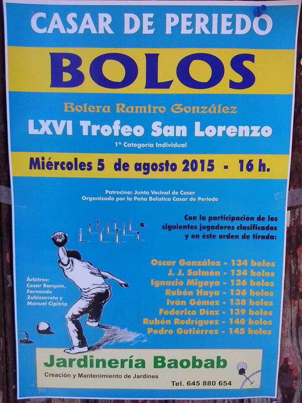 LXVI Trofeo San Lorenzo de bolos en Casar de Periedo