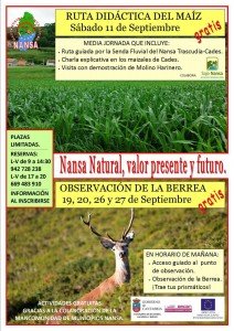 Cartel rutas especiales septiembre 2015 mancomunidad Nansa