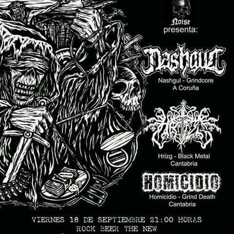Concierto de Nashgul,Hrizg y Homicidio en el New en Santander