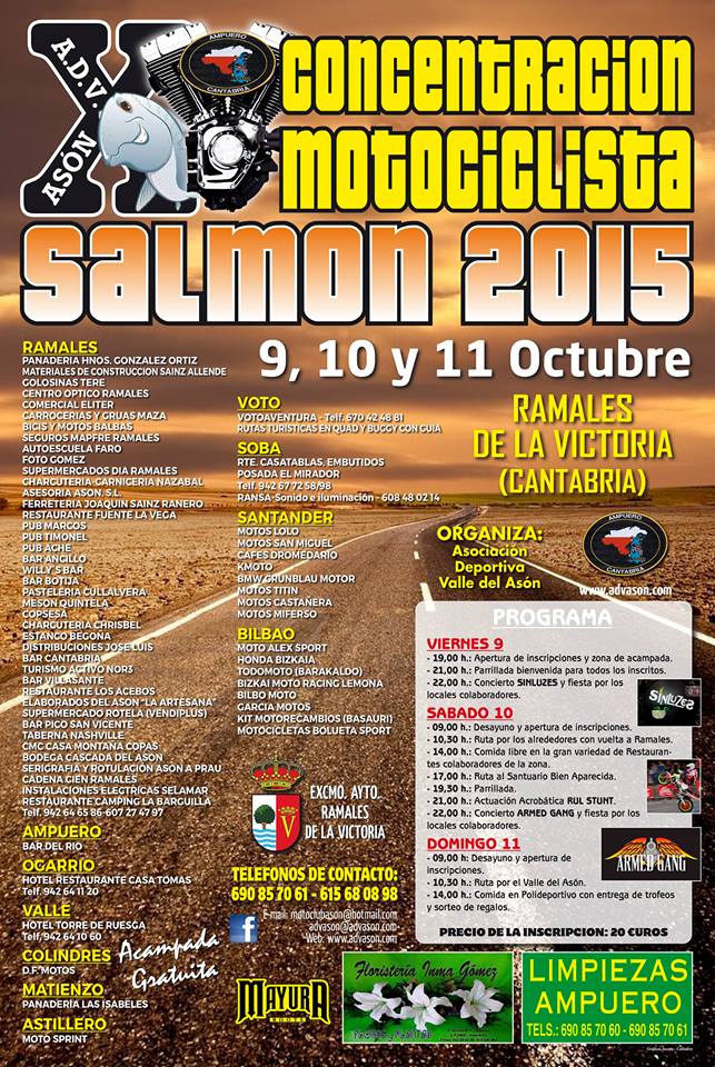Concentración de motos Salmón 2015 en Ramales