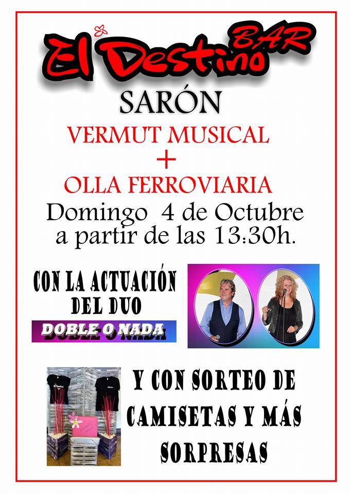 Concierto de Doble o Nada y olla Ferroviaria en el Destino de Sarón