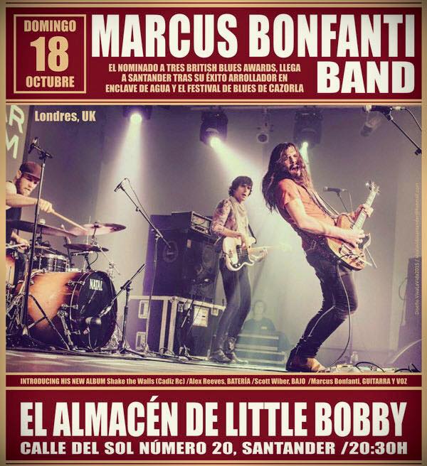 Concierto de MARCUS BONFANTI en el Almacén Little Bobby en Santander