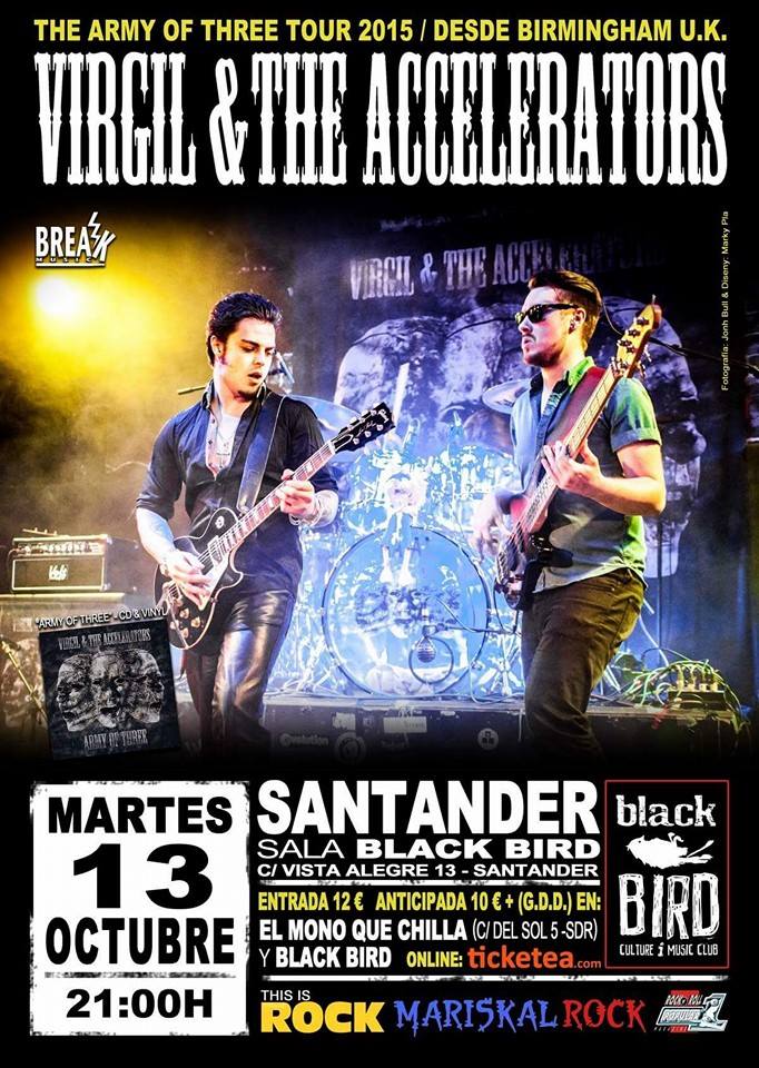 Concierto de Virgil & The Accelerators en el Black Bird en Santander