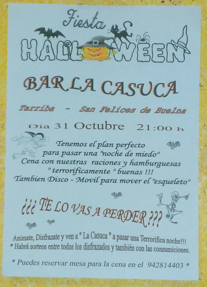 Fiesta de Halloween en La Casuca en San Felices de Buelna