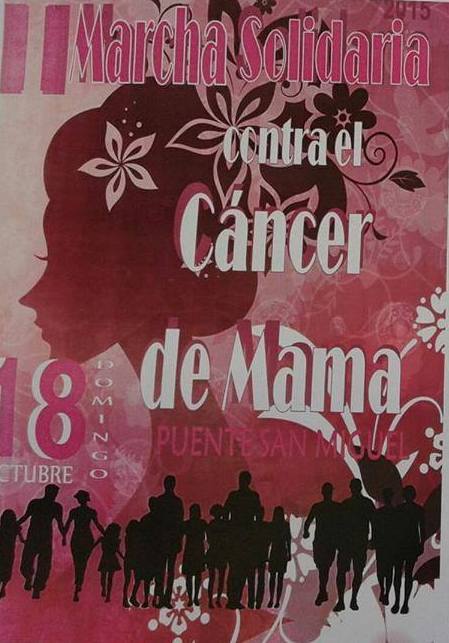 Marcha solidaria contra el cancer de mama en Puente San Miguel