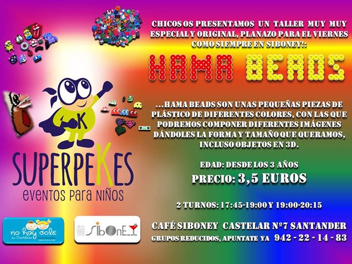 Taller para niños de Hama Beads en el Siboney en Santander