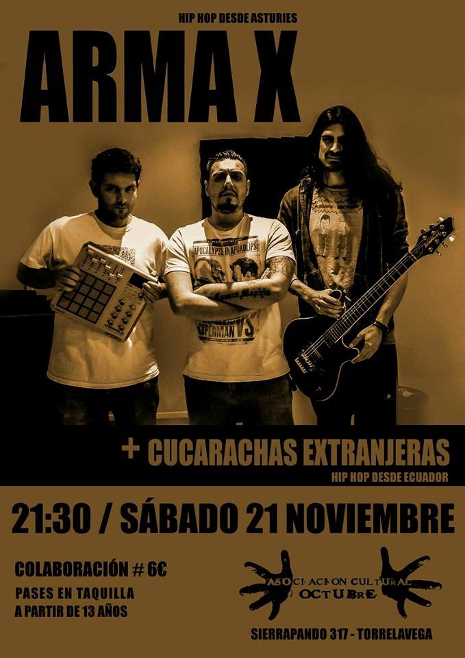 Concierto de Arma X y Cucarachas Extranjeras en A.C. Octubre de Torrelavega