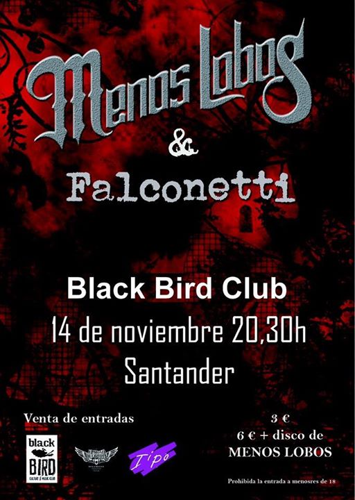 Concierto de Menos Lobos y Falconetti en el Black Bird en Santander