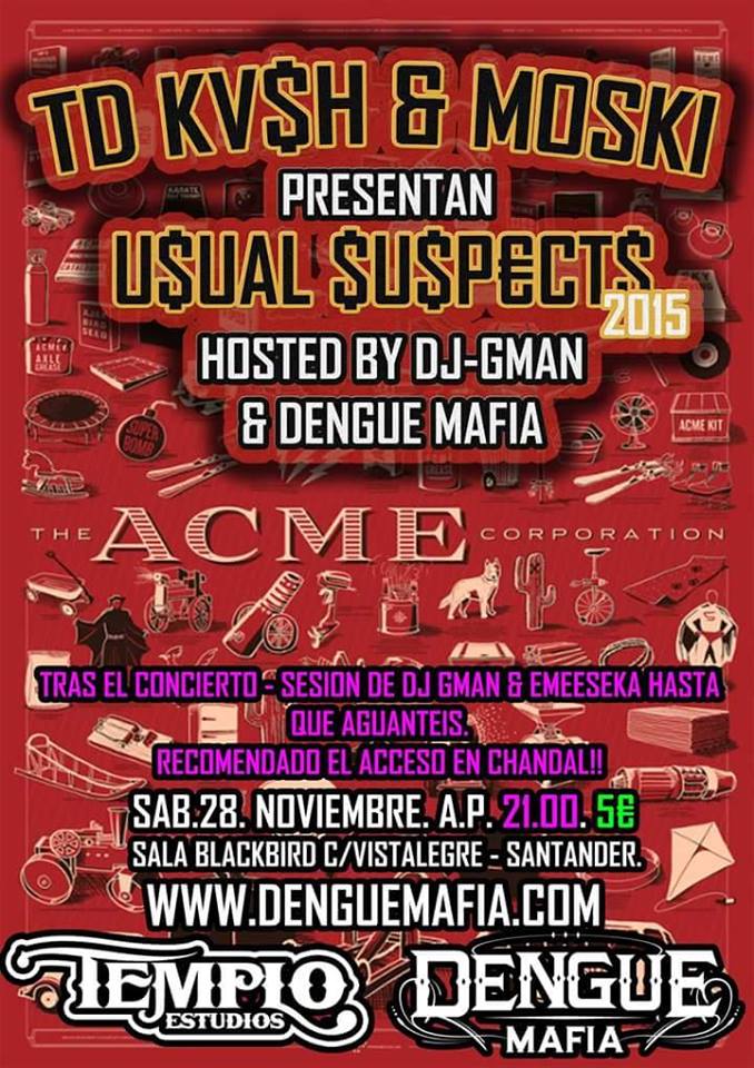 Concierto de TDKV$H & MOSKI en el Black Bird en Santander