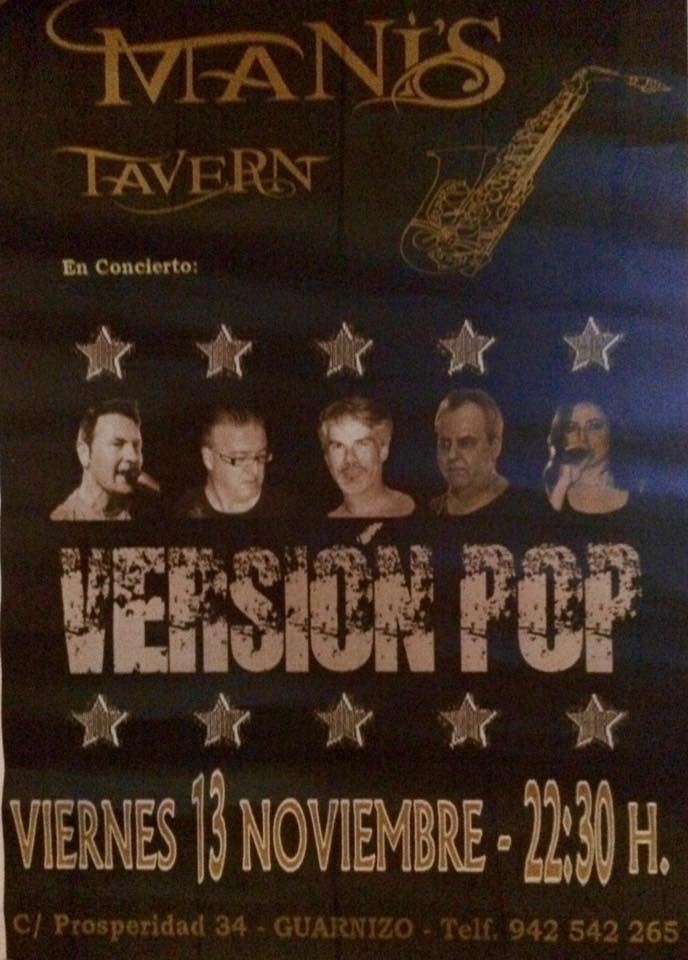 Concierto de Versión Pop en el Mani´s Tavern de Guarnizo
