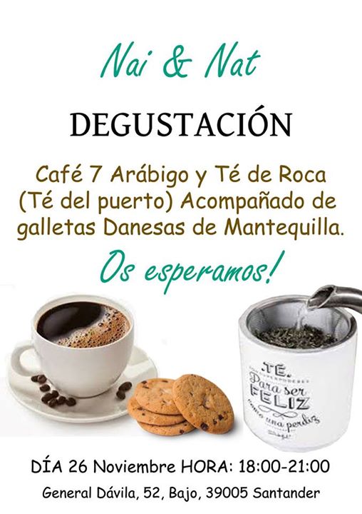 Degustación de café Arábigo y té de Roca en Nai & Nat en Santander