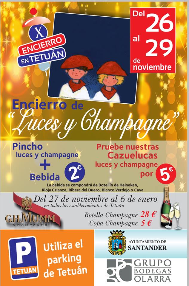 Encierrro de Luces y Champagne en Tetuan en Santander