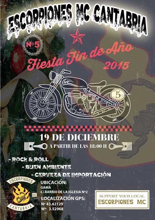 Fiesta de fin de año de Escorpiones Cantabria en Gama