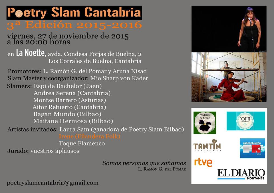 Poetry Slam Cantabria en Noette and Family en Los Corrales de Buelna