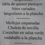 menú especial restaurante Luengo