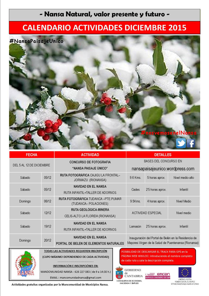 Actividades Diciembre Mancomunidad Municipios del Nansa