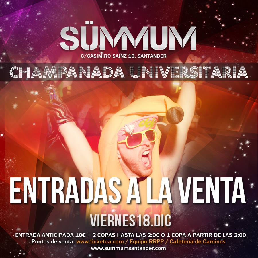 Champanada universitaria en el Summun en Santander