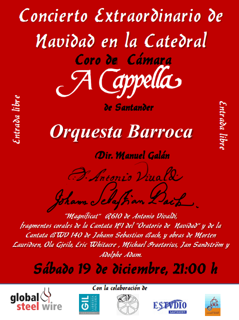 Concierto Extraordinario de Navidad del Coro de Cámara A cappella de Santander
