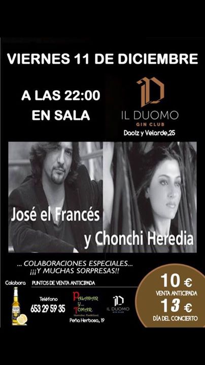Concierto de José el Francés y Chonchi Heredia en Il duomo en Santander