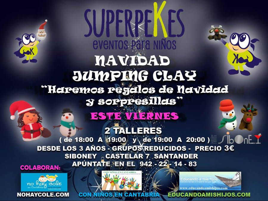 Taller de Navidad jumping clay en el Siboney superpekes