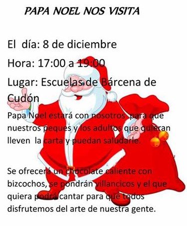 Visita de Papá Noel en Bárcena de Cudón