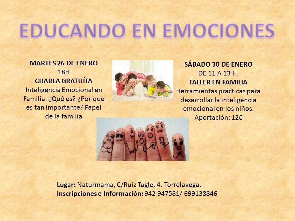 Charla y Taller Educando en Emociones en Torrelavega
