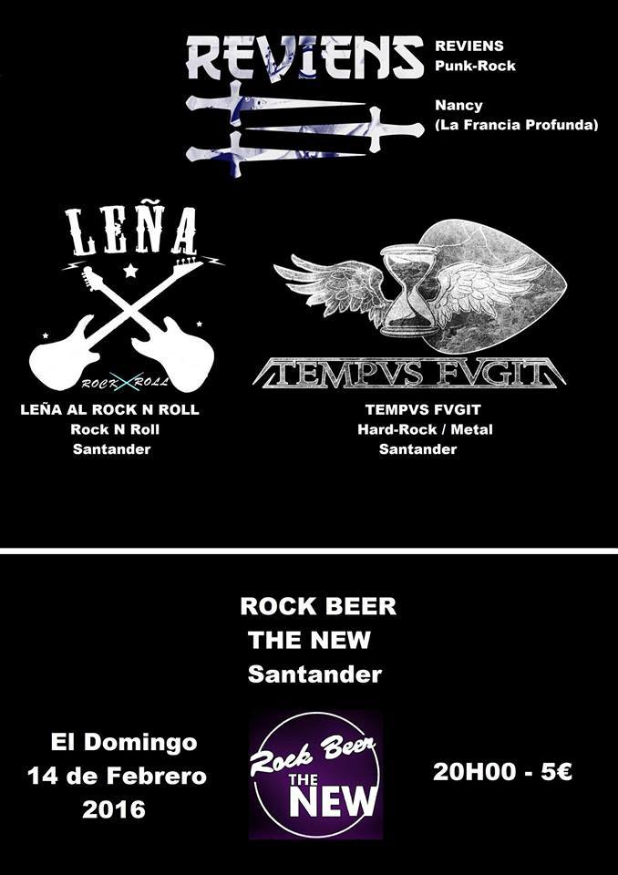 Concierto de Reviens, Leña y Tempus Fvgit en el New en Santander