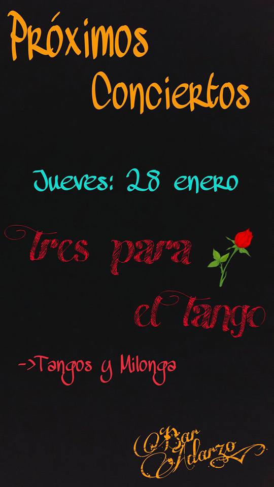Concierto de Tres Para Tango en el bar Adarzo en Santander