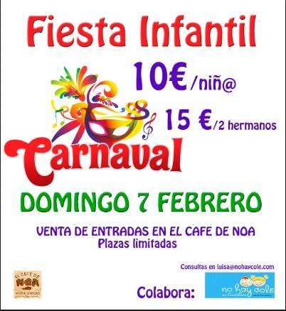 Fiesta infantil de carnaval en el Café de Noa en Santander