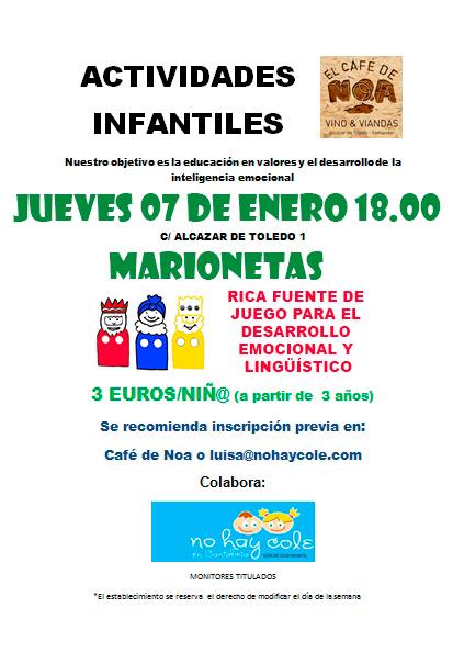 Taller de Marionetas en el Café de Noa en Santander