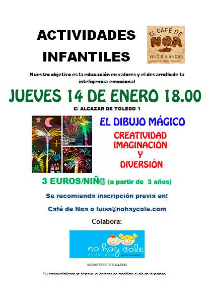 Taller de dibujo mágico en el Café de Noa en Santander