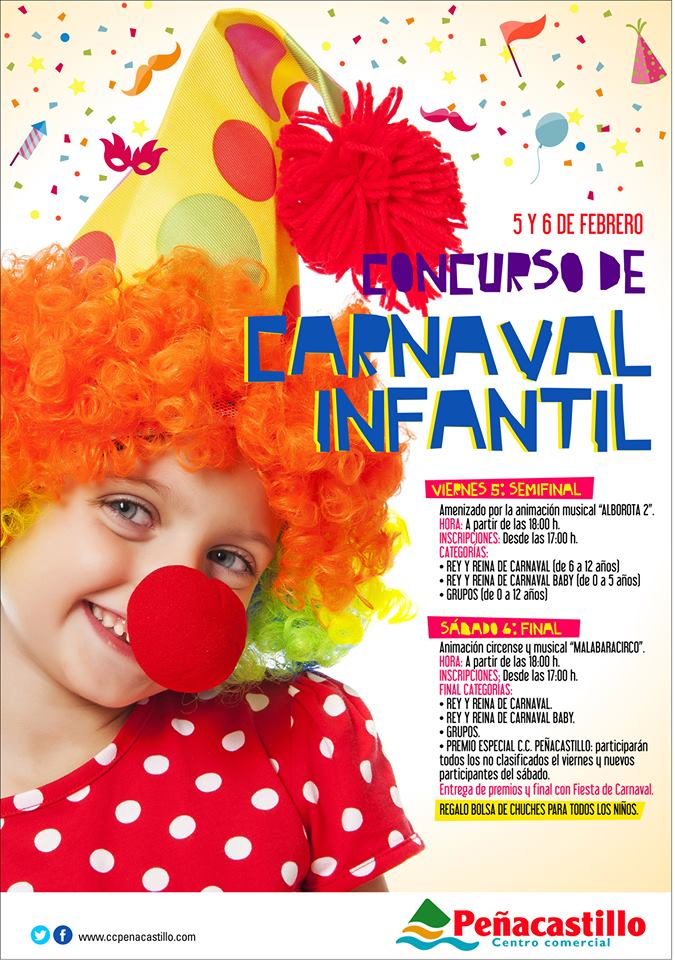 Concurso de carnaval infantil en el centro comercial Peñacastillo
