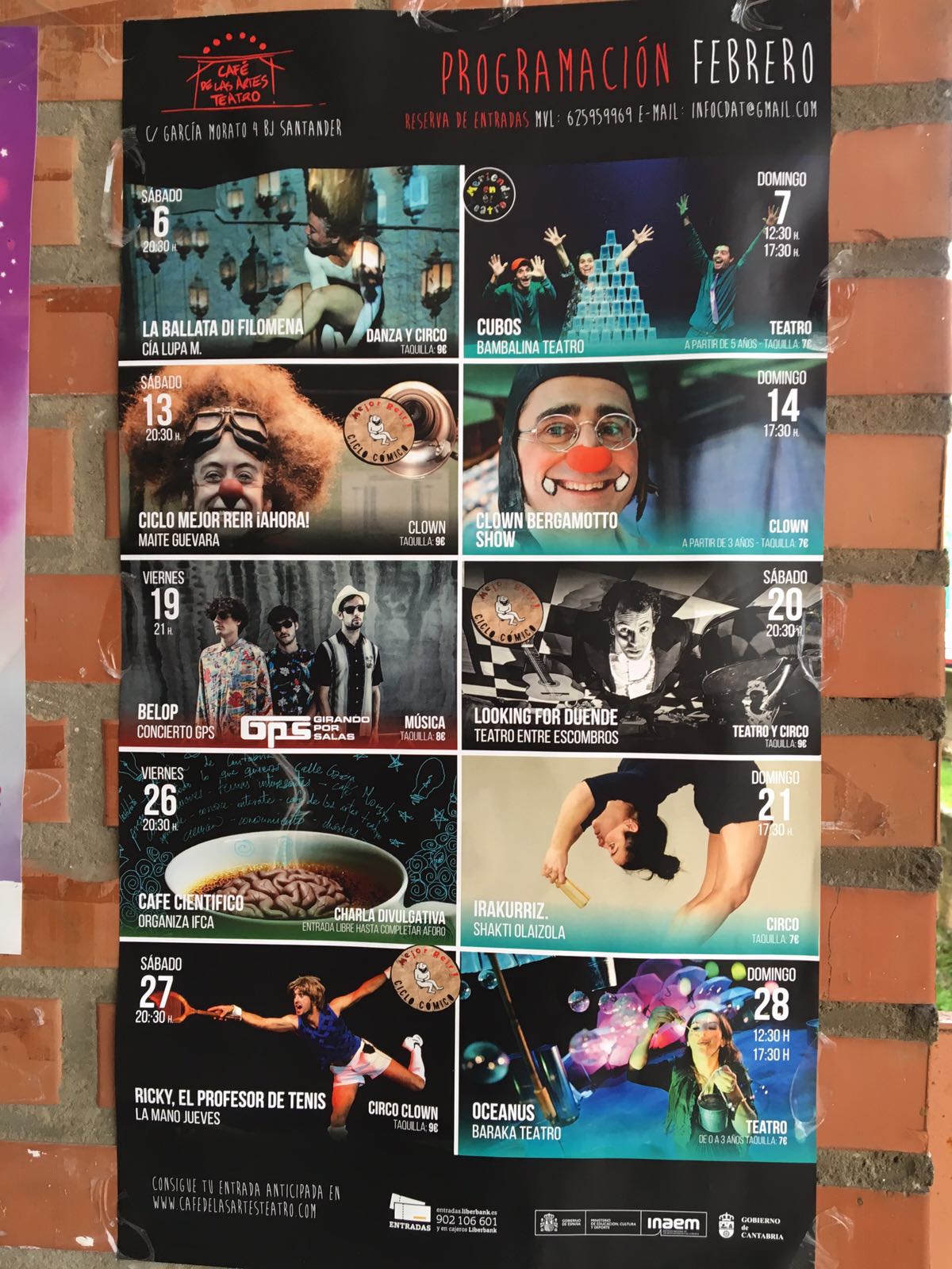 Concierto, teatro y circo en el Café de las Artes en Santander