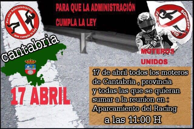 Concentración de Moteros en Santander contra guardarrailes asesinos