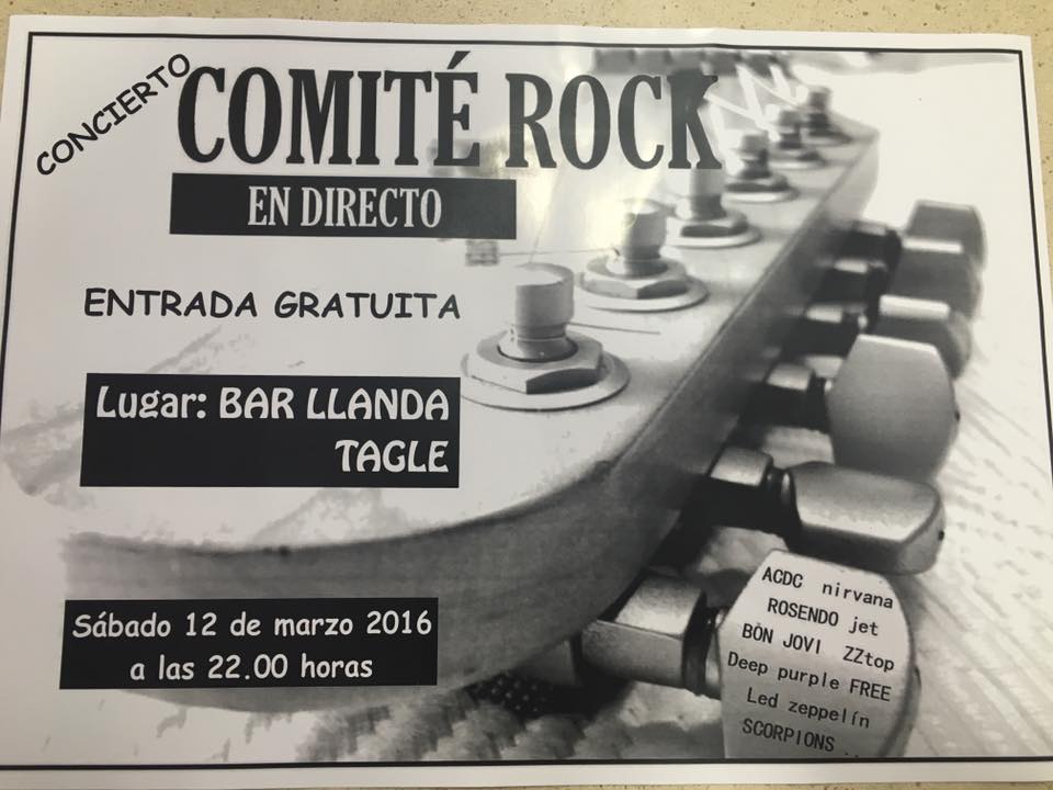 Concierto de Comité Rock en el bar Llanda en Tagle,Suances