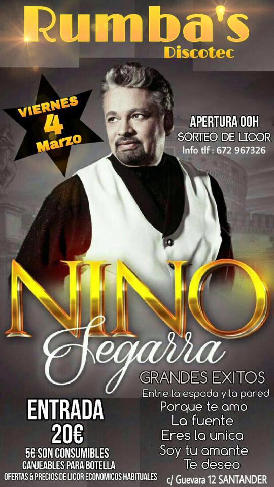Concierto de Nino Segarra en el Rumba´s de Santander