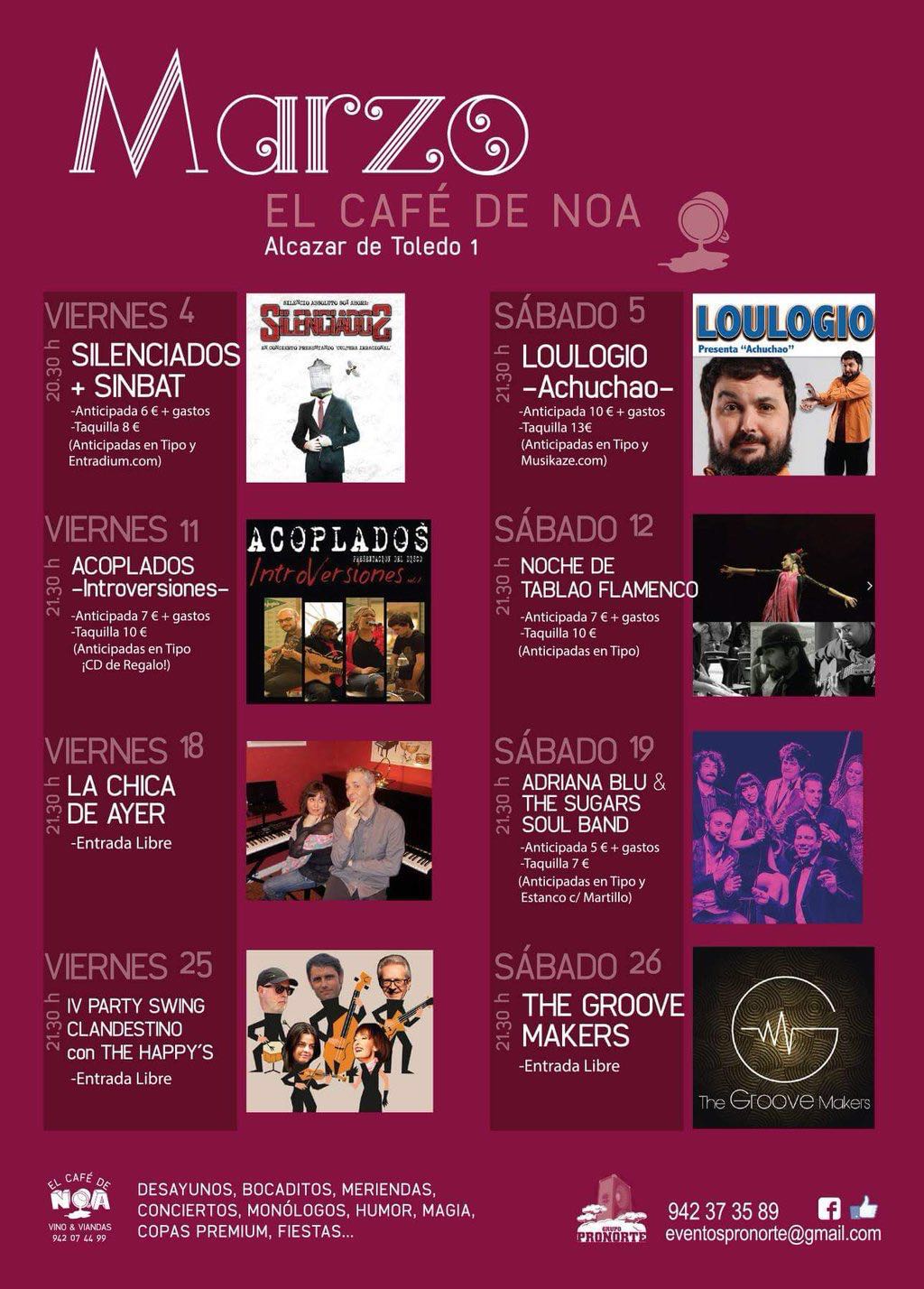 Concierto en el Café de Noa en Santander