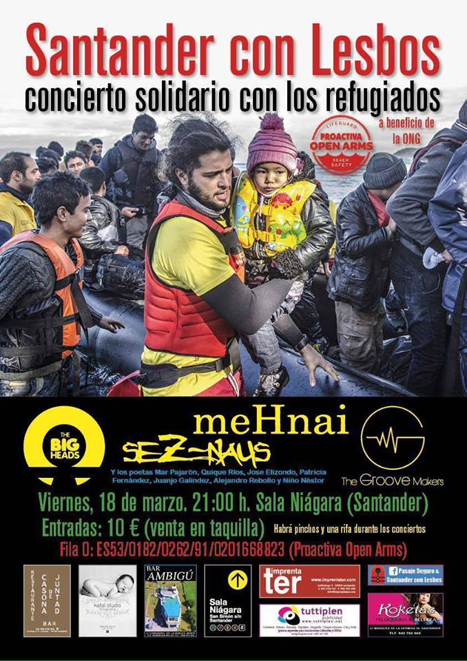 Concierto solidario de Mehnai,Groove Makers,Seznaus y The Big Heads en el Niagara en Santander